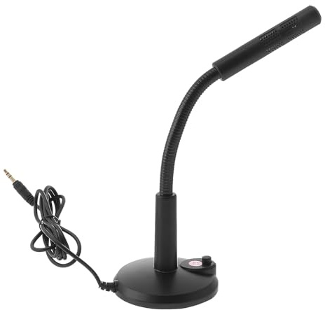 SEWACC Microphone de Table 35 MM Noir Base Plastique Micro D’Ordinateur Omnidirectionnel pour Chat Vocal Enregistrement et Réunion Accessoire Informatique Polyvalent pour PC et Jeux