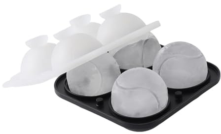 Stampo Palla Di Ghiaccio | 5,6 cm Rotondo In Silicone, Stile Palla Da Tennis | Vassoio Ghiaccio Per Congelatore | Per Whiskey Bourbon Succo Caffè Acqua Casa Cucina Bar Ristorante Feste