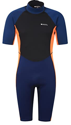 Mountain Warehouse Shorty Mens Wetsuit – 2.5mm Thickness, Neoprene Contour Fit One Piece Surf Suit - - Perfect for Spring Summer & Outdoors Orange M - L