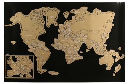 THE CONCEPT FACTORY Mappa Del Mondo da Graffiare, 40 cm x 60 cm