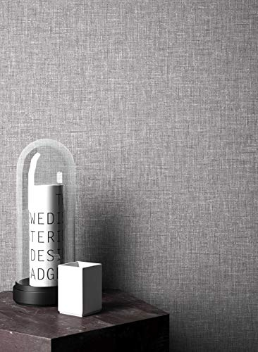 NEWROOM Tapete grau Unifarbe Struktur Retro Papiertapete Papier moderne Design Optik Tapete Einfarbig Unifarben Natur inkl. Tapezier Ratgeber