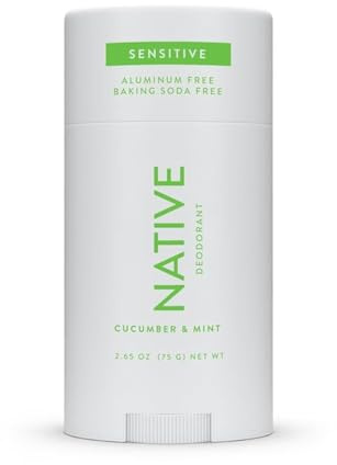 Native Sensitive Deodorant Contains Naturally Derived Ingredients, 72 Hour Odor Control | Deodorant for Women & Men, Aluminum Free with Baking Soda, Coconut Oil and Shea Butter, Cucumber & Mint