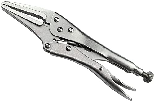 AERZETIX - C50024 - Feststellzange mit verlängerter Nase/gezahnte Backe - Länge 228mm - selbstsichernde verstellbare Klemmzange/multifunktional/schnell – Kohlenstoffstahl