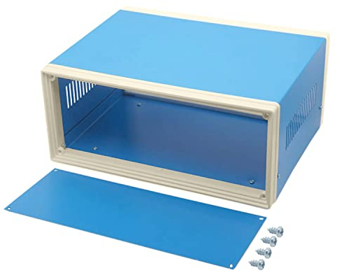 awagas Electronic Project Box, Metal Panel Junction Box, 250x190x110mm Circuit Board Junction Housing, Enclosure Project Case for Instruments Meters Control Systems, Blue