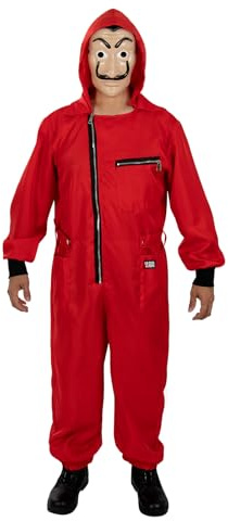Funidelia Disfraz Oficial de la Casa de Papel para hombre y mujer, Incluye mono y máscara, Talla L - XL, Ladrón - Traje para adultos para fiestas, Carnaval y Halloween