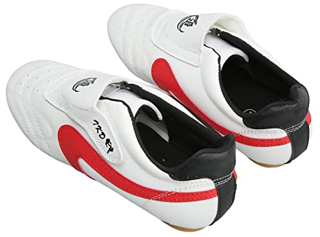 Cosiki Taekwondo-Schuhe, Taekwondo-Schuhe, atmungsaktiv, Unisex, mit roter Besatz, zum Boxen (41)