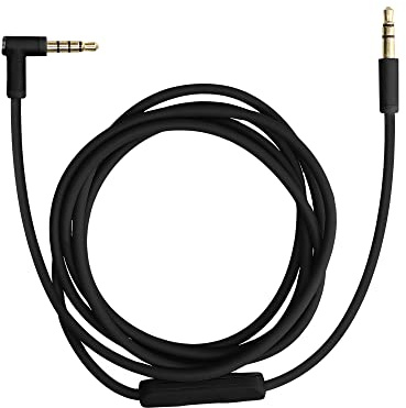 kwmobile Cavo Microfono Audio Compatibile con Beats Studio 3 / Solo 3 / Solo2 / Studio 2 / Studio 1 / Mixr Cuffie - Cavetto di Ricambio 140cm con Telecomando Jack 3.5mm nero