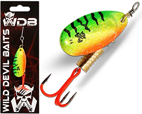 Wild Devil Baits Spinner Raubfisch Köder Kunstköder Spoon Angelköder (10g, Fire Tiger)
