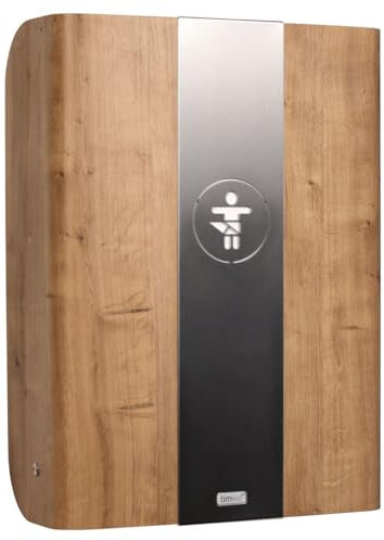 KEMMLIT Wickeltisch Pamplona Eiche/Timkid Kawaform midi- klappbar als Wandwickeltisch, Formholz, Eiche, inkl. Wickelauflage (Eiche Edelstahl)