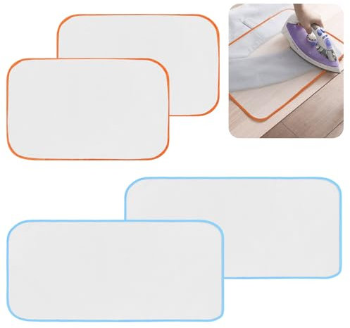 Bekecidi 4 Pezzi di Panno da Stiro, Panno da Stiro Protettivo in Rete Anti-Scottatura, Tappetino da Stiro per Stiratura a Vapore su Tavolo o Letto, 2 Misure