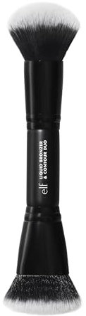 e.l.f. Camo Liquid Bronzer & Contour Duo Brush, Dual-Ended Face Makeup Brush, For a Sun-Kissed, Sculpted Complexion, Synthetic Bristles, Vegan & Cruelty-Free