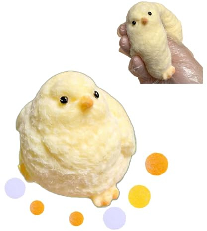 1 Pcs Handmade Chick Taba Squishies Toys, Cute Soft Fidget Toys Stress Relief Squeeze Toys, Chick Toy Party Bags Fillers for Boys Girls Birthday Party Easter Gifts (Chicken)