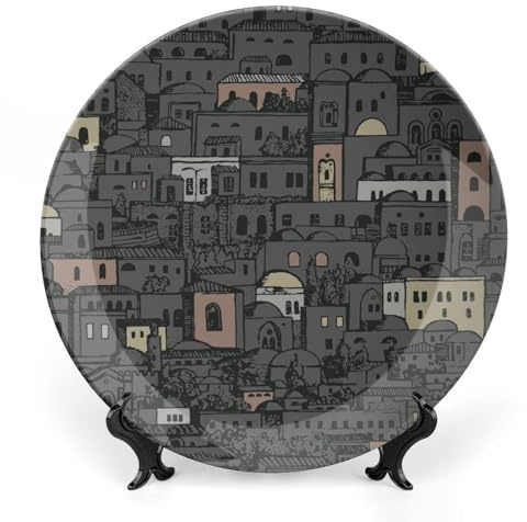 Fgjkt Piatto Lina Cavalieri, Piatto Decorativo da Parete, Decorazione da Appendere alla Parete con Piastra Facciale Misteriosa, Staffa Inclusa E Gancio A Molla Speciale,style-23,8inch