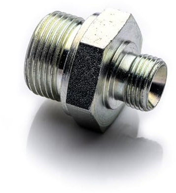 POLBERIS Nipplo di riduzione 1/2 x 3/8 BSP G Rp ISO7 raccordo filettato ad alta pressione Guarnizione a 60 gradi cono interno per installazione industriale adattatore