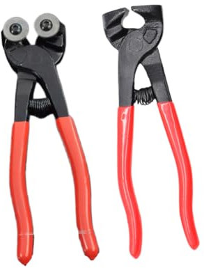 Gadpiparty 2pezzi Pinze Tagliapiastrelle in Acciaio al Carbonio Pinze per Tagliare Piastrelle di Vetro Design della della Pinza Impugnatura in Gomma Antiscivolo Strumento Fai da Te per