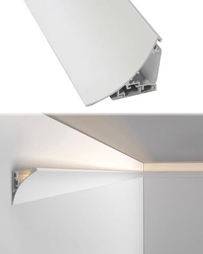 Aluminium-Kronenleiste mit LED-Diffusork für indirekte Beleuchtung, dekorative Zierleiste für Wand und Decke, anpassbare Länge