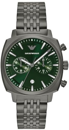Emporio Armani Montre Homme, Mouvement Quartz Chronographe et Boîtier 40mm Avec Bracelet Acier Inoxydable ou Cuir