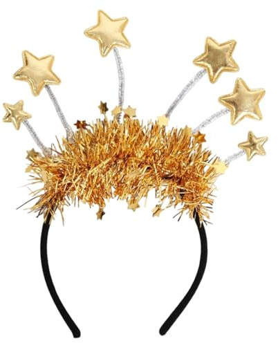 Generisch Bandeaux de vacances - Accessoires de cheveux en étoile scintillante, coiffe de fête dorée - Vêtements de cheveux étincelants - Fête de Noël - Anniversaire - Bureau - Costume d'école