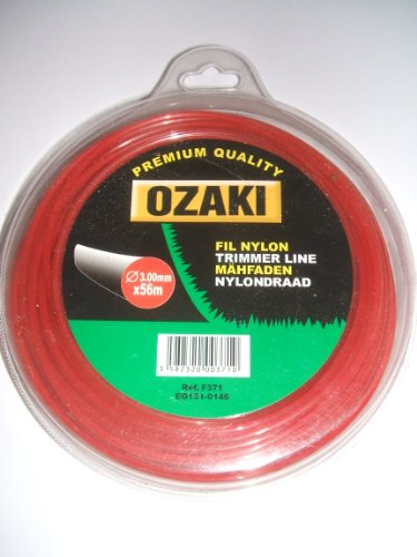 OZAKI - Bobine Fil Nylon Carré - Longueur 130m - Ø 2,00mm - Matières Vierges - Haute Durabilité - Excellente Tenue À L'Œillet