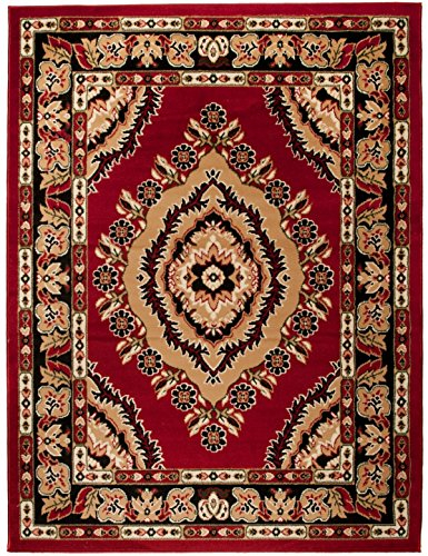 Carpeto Orientteppich Teppich Rot 200 x 300 cm Medaillon Muster Kurzflor Verona Kollektion
