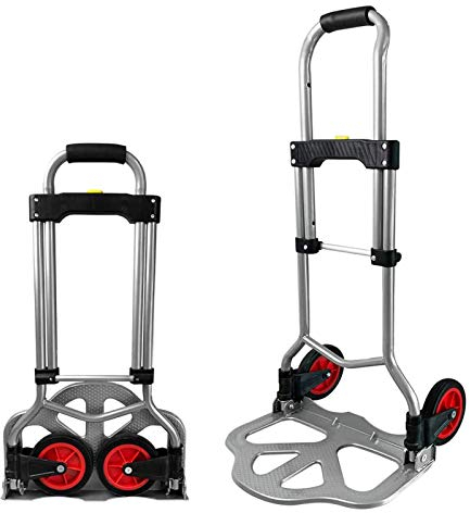 Froadp Carrello Portapacchi Pieghevole in Acciaio con Maniglia e Ruote Regolabili in Altezza Scalabile Fino a 60 kg di Portata Furgone per Trasporto Bagagli Campeggio Picnic Viaggi Shopping