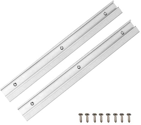 2Pcs 400mm 45 Tipo T Herramienta de Sujeción de Ranura de Inglete con Tornillos Autoadhesivos para Sierra de Mesa Enrutadora para Carpintería