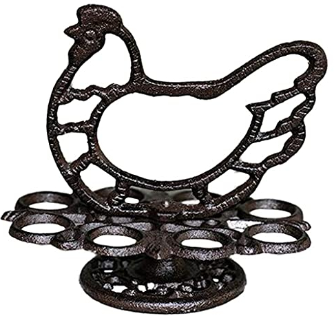 Ostereier Halter Display Eierhalter Metall Eisen Huhn Figur Statue Vintage Retro Rustikale Eierkorb Eierständer Tisch Eierablage für Küche Ostern Party Tischdeko