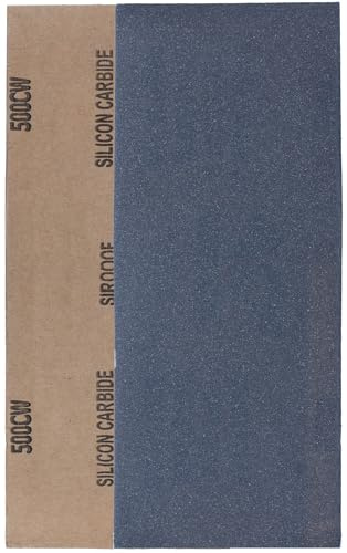 YoiYee Fogli di carta vetrata a grana 500 bagnati e asciutti, 23 x 9,5 cm, rotolo di carta abrasiva fine per legno, metallo, plastica, vetro, pietra e levigatura da parete, confezione da 10