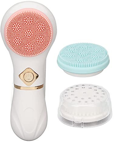 Facial Cleansing Brush with 3 Brush Head, Battery Operated Electric Facial Cleanser Brush Face Scrubber for Exfoliating, 6000RPM Rotating Speed, Skin Washer Gifts