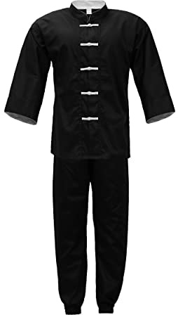 PFG - Kung Fu Uniform Black w White Frog Kids Adults Unisex (Black, 00)
