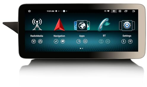 Erisin 12.3“ Qualcomm 8-Kern 8GB+128GB Android 14 Autoradio GPS Navi für Mercedes C-Klasse W204 / S204 2011-2014 NTG 4.5 System Unterstützt IPS Bluetooth 5.1 DAB+ CarPlay Android Auto DSP WiFi Canbus
