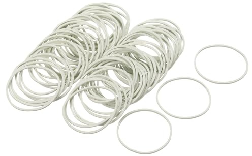 QUARKZMAN 100 st elastiska buntband töjbara gummiband vit 25 mm x 1,4 mm gummiband för hemmakontor