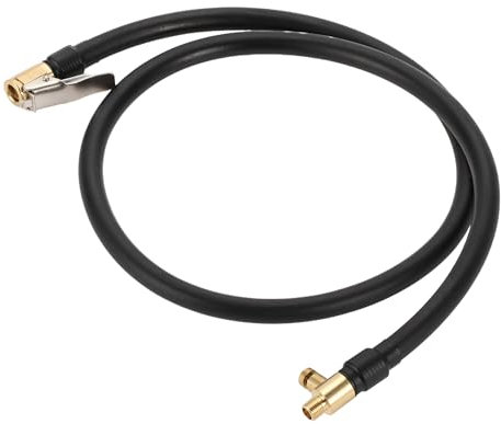 A ABSOPRO Tubo di prolunga per gonfiatore pneumatici Durevole 90cm M8x0.8 8mm ID Adattatore Tubo di prolunga per pompa dell'aria Valvola del pneumatico in gomma deflazionabile Nero 1 pezzo