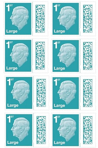 Albian Trading 1st Class Large Letter Stamps (8 Pack) - Barcoded Self Adhesive UK Large Letter Postage Stamps for Postage - (8 Total)