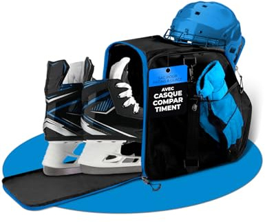 STYNGARD Borsa per pattini da ghiaccio da donna e da uomo, in linea – Modello Ottawa (Nero-blu)