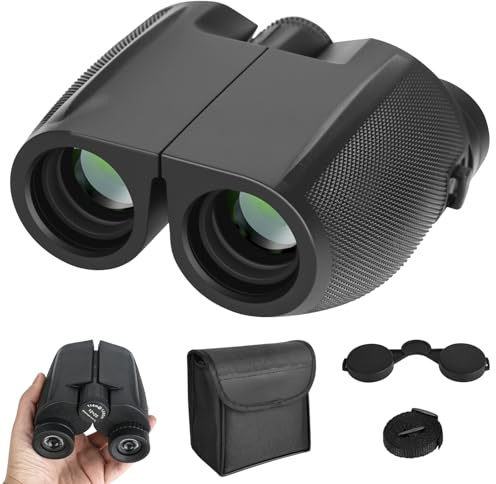 CTDMJ kikare 15 x 25 mm | HD kikare för vuxna | lätt vikbar kikare | kompakt kikare hög | bärbar vattentät minikikare för fågelskådning resor jakt konserter