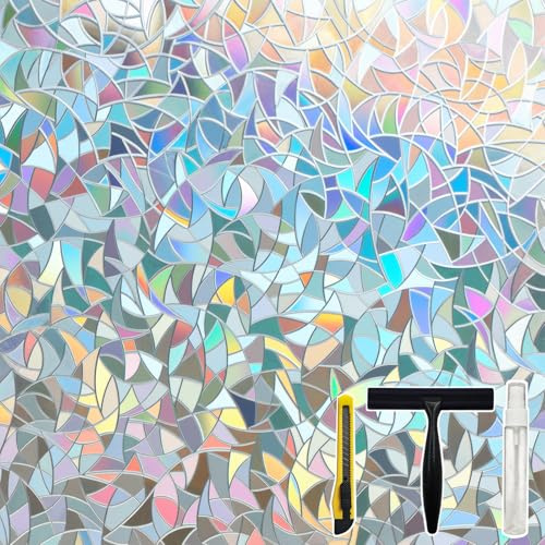 Pickhonk Window Privacy Film Window Coloring Colored Glass Film UV Blocking Glass Stickers Thermal Insulation Home Windows 17.5 x 78.7 Inches(Pack of 2)