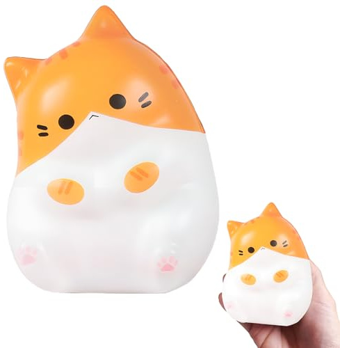 Mochi Squishy Giocattoli da Schiacciare,Squishy Gatto Palla Anti-Stress,Kawaii Squeeze Toys Giocattoli,Palla Sensoriale Kawaii a Forma di Gatto,per Bambini e Adulti,Regalo di Natale,Compleanno