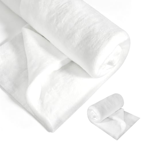 Vaddering volymfleece, 200 g/m², stoppad fleece, bomull, metervara, 1,5 x 3 m, 100 % polyester, tvättbar, strykbar, rullvara, lapptäcke, fleecestoppning, fyllning för stoppning, quiltning, sömnad och