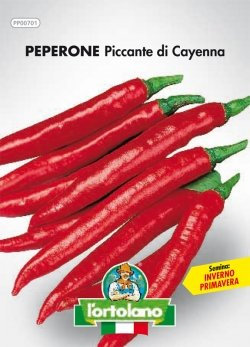 Sementi orticole di qualità l'ortolano in busta termosaldata (160 varietà) (PEPERONE PICCANTE DI CAYENNA)