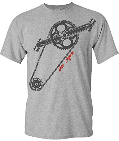 Camiseta de Bicileta: One Engine - Regalo para Ciclistas - Bici - BTT - MTB - BMX - Mountain-Bike - Downhill - Regalos Deporte - Camisetas Divertida-s - Ciclista - Retro - Fixie-Bike Shirt (L)