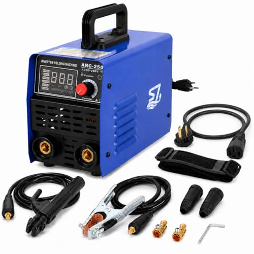 S7 250A Stick Welder, 110V/220V Dual Voltage ARC Welding Machine, Portable Inverter Welder with Hot Start, Arc Force & Anti-Stick, Supports 6010 6011 6013 7018 Rods for Home DIY Farm Repair