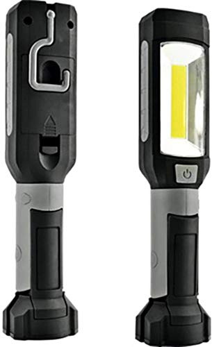 X4-LIFE Arbeitsleuchte LED Batterie magnetisch mit drehbarer Klemme - Werkstattlampe mit Haken, Taschenlampe oben 3W COB