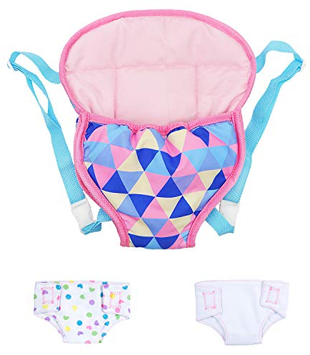 ZOEON Portabebés para Muñecas y Pañales para Muñecas, Accesorios para Muñecos Bebé 35-45 cm (Violeta)