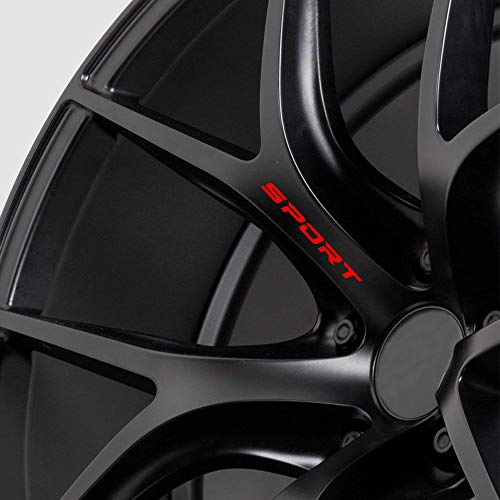 Autodomy Pegatinas para Llantas de Moto, Coche, Bici 10x0,8 cm Pack 6 Uds | Adhesivos Llantas Moto Sport, Retrovisor, Salpicadero, etc | Pegatinas para Coche Exterior Color Rojo