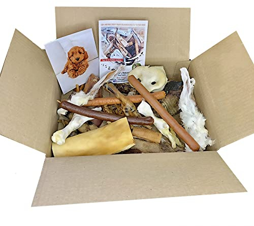 Dudley's 100% Natural Doggy Treat & Chew Box for Dogs | Delicious Healthy Long Lasting Dog Treats | Grain, Gluten & Lactose Free