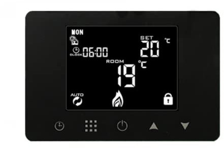 LEDLUX LL0253 - Termostato Wi-Fi da parete per caldaia a gas, scatola 503 da incasso, versione italiana, digitale, programmabile, compatibile con Amazon Alexa Echo, 3 A, 220 V (Nero)