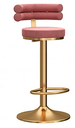 Guyifuny Barhocker Küche Tresenhocker Barstuhl Barhocker mit Velvet Soft Kissen, Verstellbare drehbare Barhocker, Thekenhocker mit Rückenlehne, Einstellbare Höhe 65~80 cm, Lasten bis zu 300 lbs