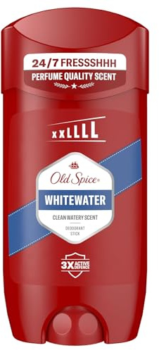 Old Spice Whitewater Men's Deodorant Stick 85ml, 24/7 Fressshhh with Daily Use, Long Lasting Perfume Quality Scent, Odour Protection, 0% Aluminium Salts, Invisible on Black & White