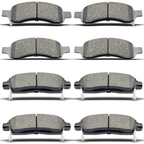 DYZJKWJW D883 D1169 Front Rear Ceramic Brake Pads Set Fit For 2008-2017 Buick Enclave, For 2009-2017 Chevrolet Traverse, For 2007-2016 GMC Acadia, For 2006 Chevy SSR, For 2007-2010 Saturn Outlook